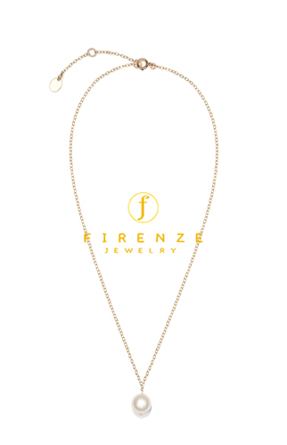 14K Gold Filled Handmade 1.6mmx450mm plateCablechain with 4mmx10mm Freshwater Pear Necklace[Firenze Jewelry] 피렌체주얼리